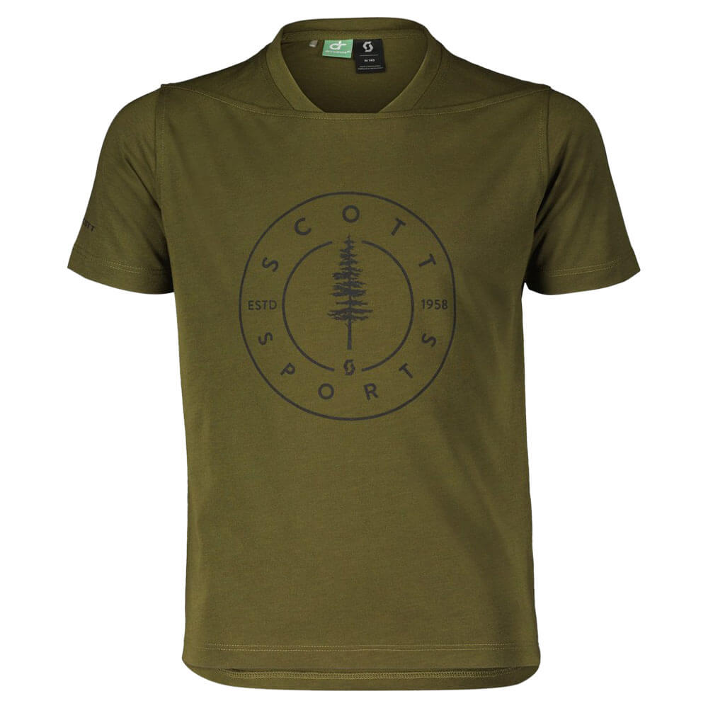 SCOTT Jr Trail Flow 10 DRI SS Shirt Fir Green